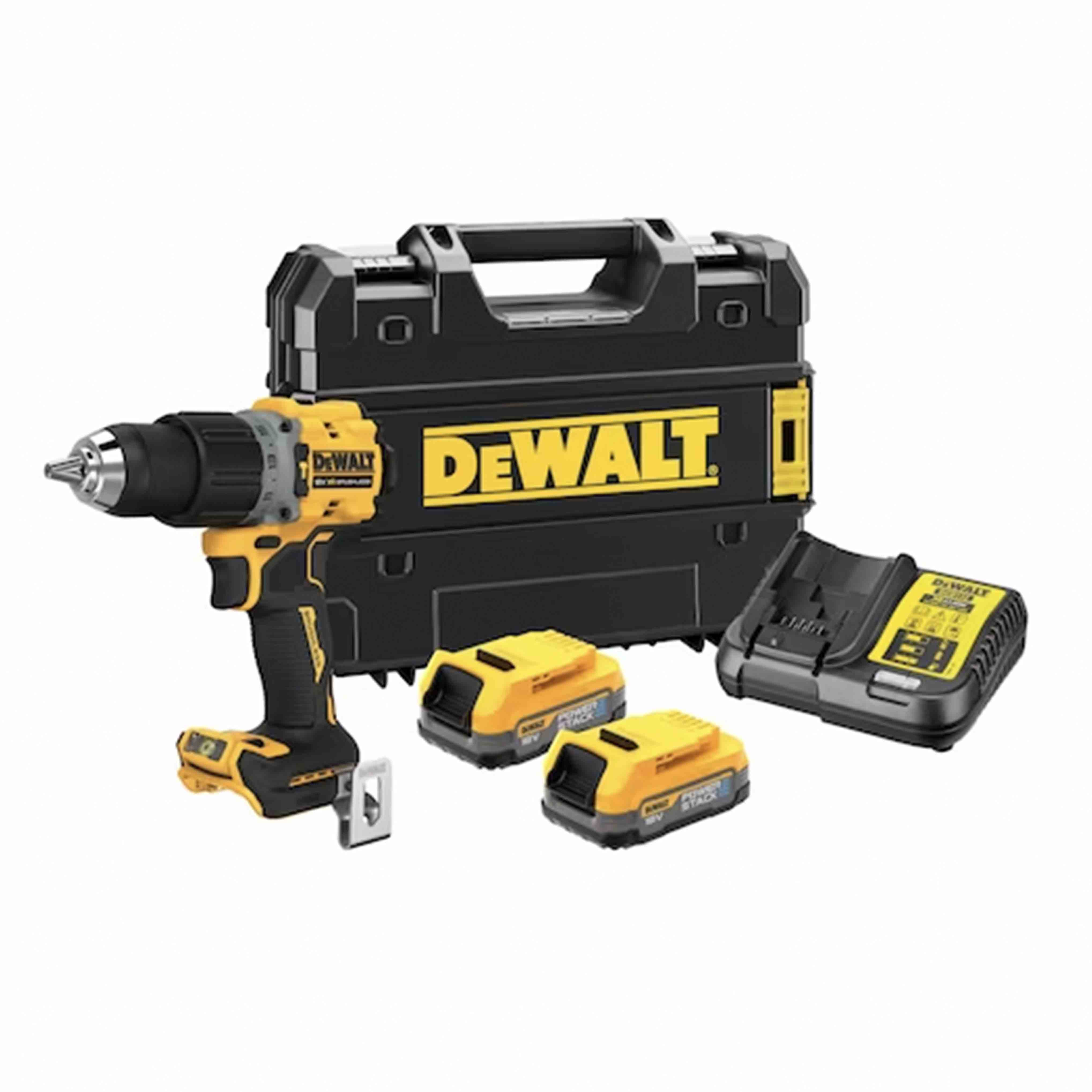Compact 2-Speed XR 18V BRUSHLESS Impact Drill Driver - 2 x POWERSTACK Compact in TSTACK CASE and ACCESSORIES - DeWALT - DCD805E2T-QW Compact 2-Speed XR 18V BRUSHLESS Impact Drill Driver - 2 x POWERSTACK Compact in TSTACK CASE and ACCESSORIES - DeWALT - DCD805E2T-QW